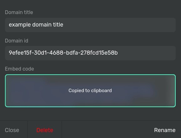 Add your website from the settings tab