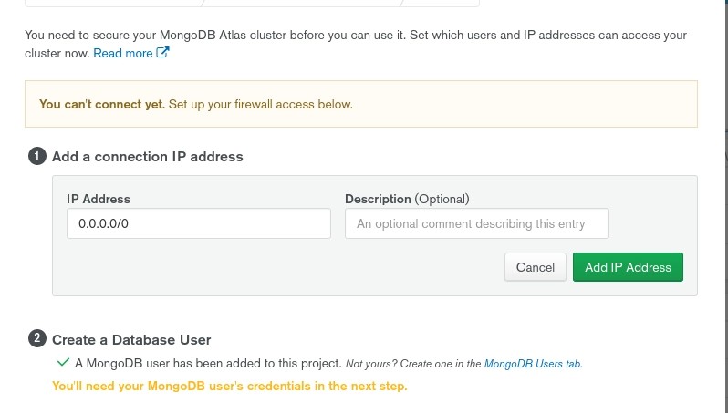 Allow access from anywhere to the cluster