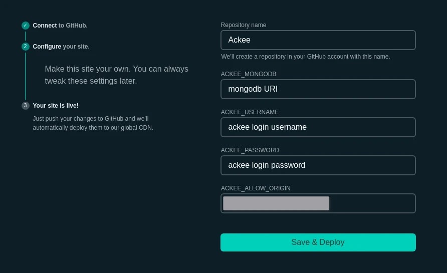 Set the Netlify Environment variables