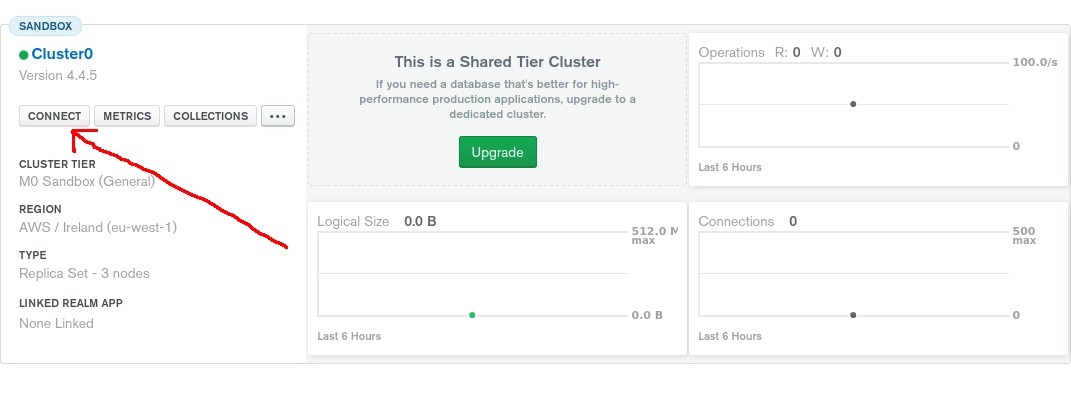 Configure the connection details for the cluster